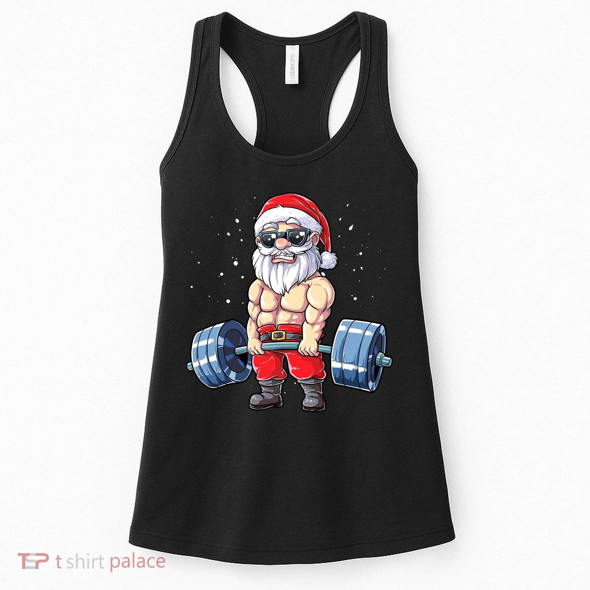 Fitness Christmas Santa Deadlift Gym Xmas  Women's Tank Top