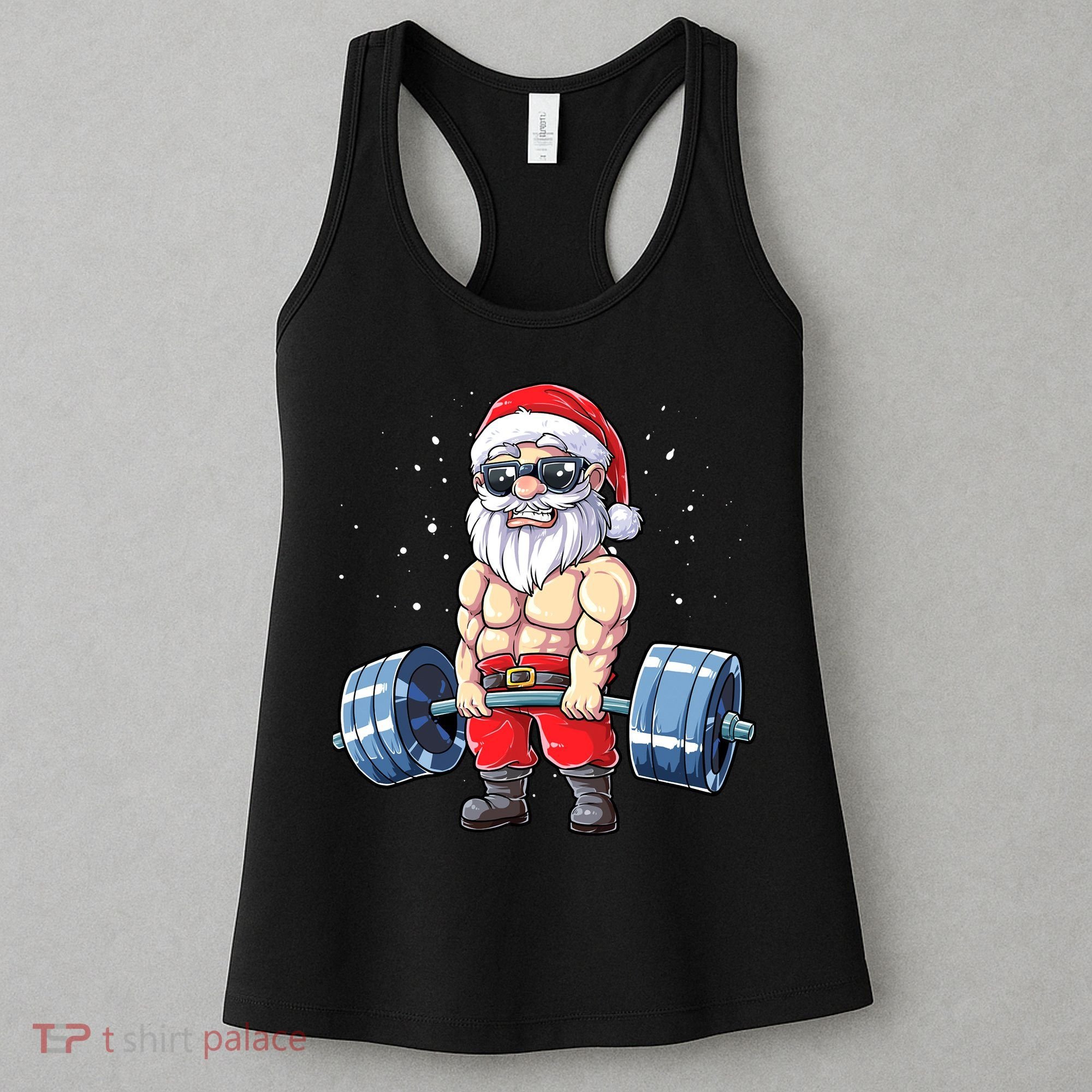 Fitness Christmas Santa Deadlift Gym Xmas  Women's Tank Top