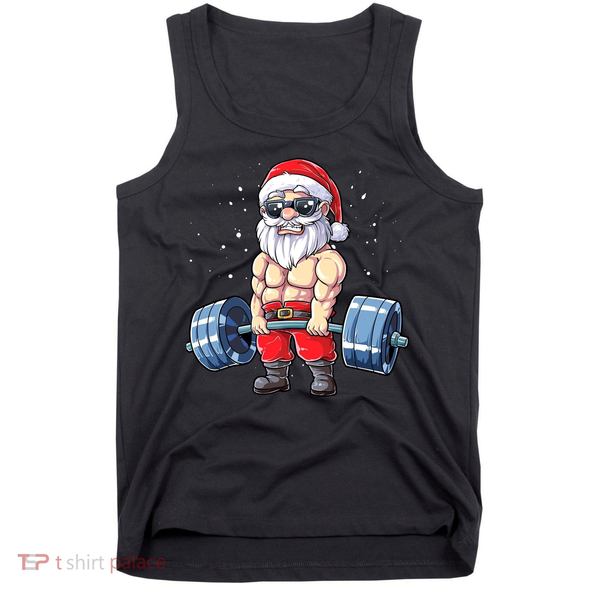 Fitness Christmas Santa Deadlift Gym Xmas  Tank Top
