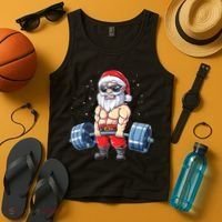 Fitness Christmas Santa Deadlift Gym Xmas  Tank Top thumb 4