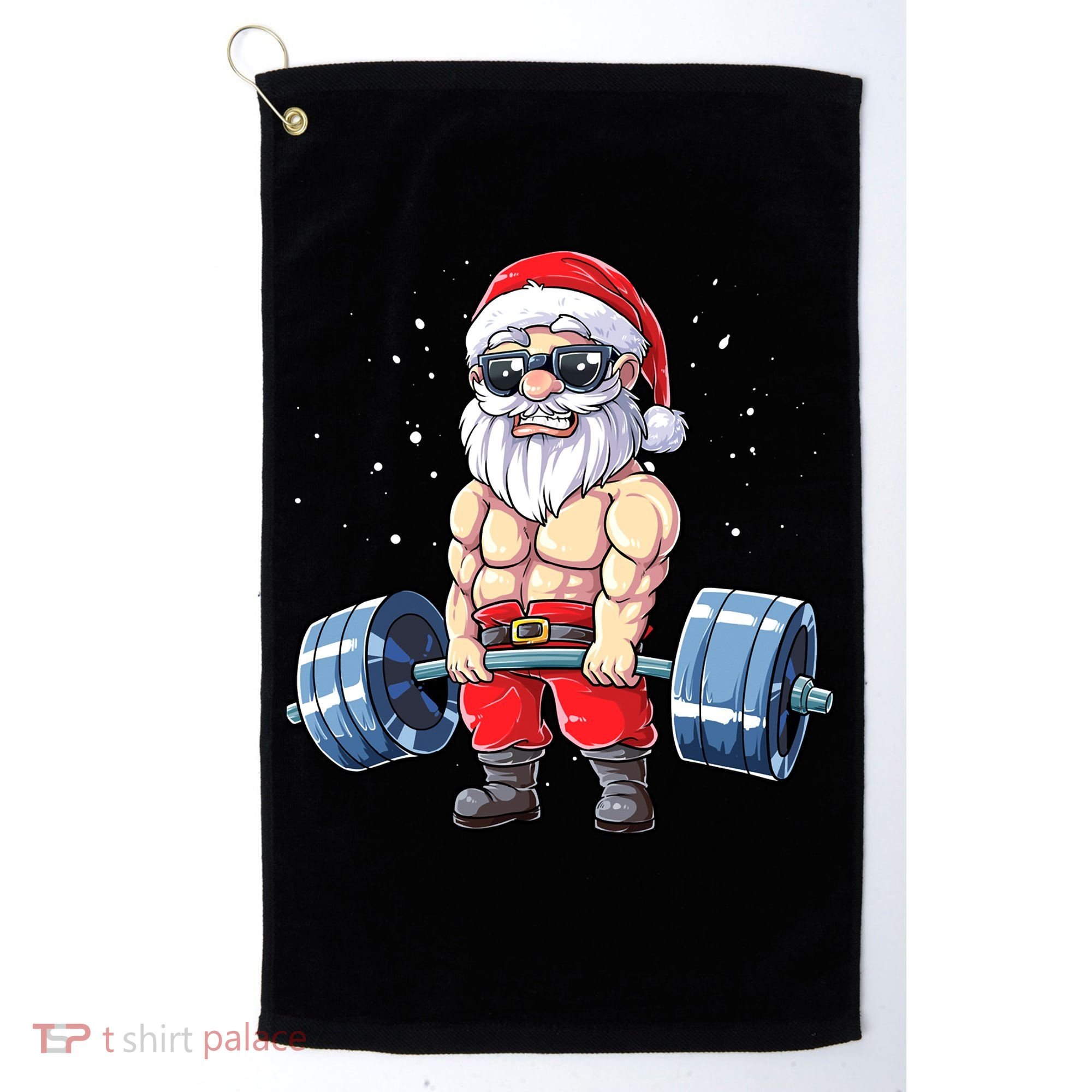 Fitness Christmas Santa Deadlift Gym Xmas  Golf Towel