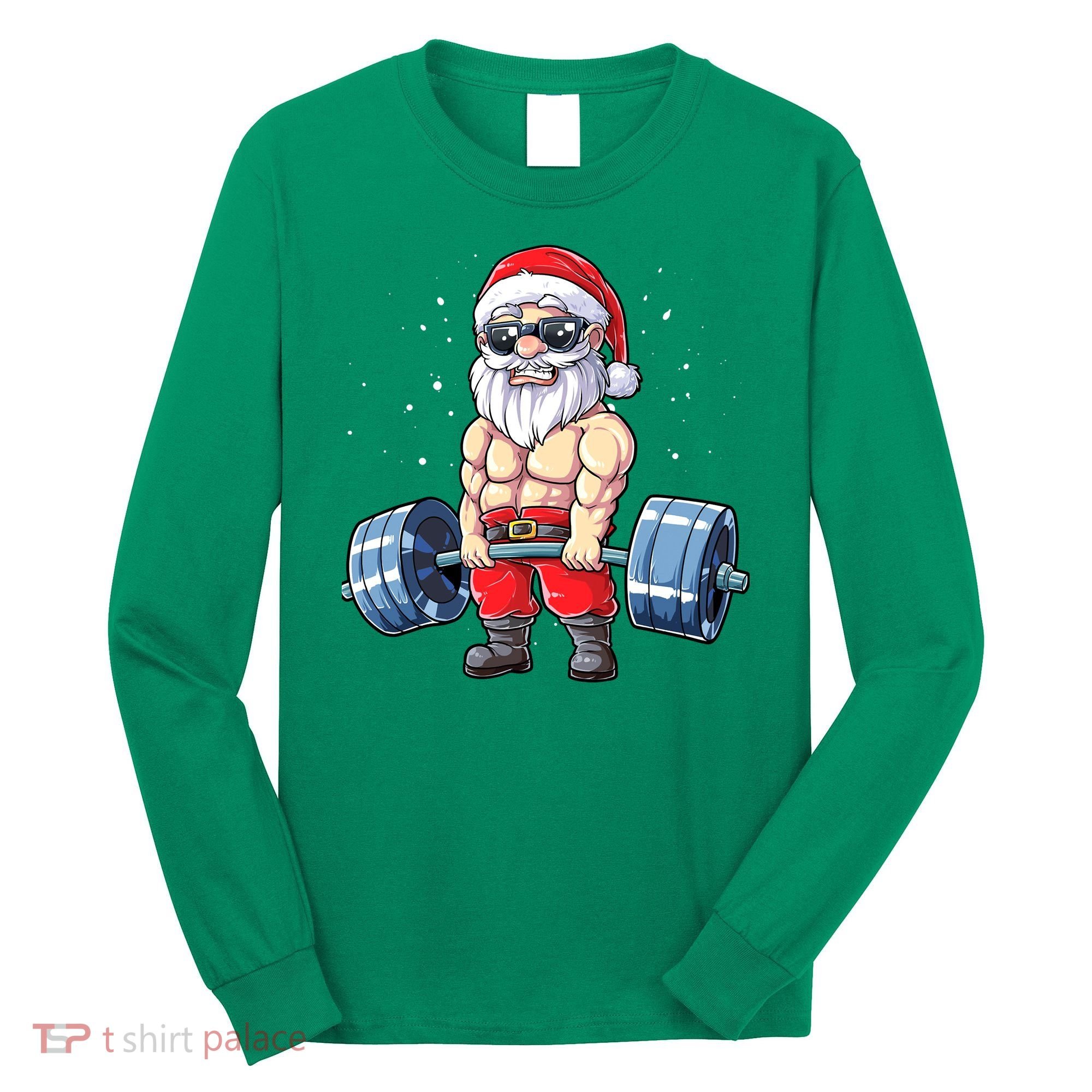 Fitness Christmas Santa Deadlift Gym Xmas  Long Sleeve Shirt