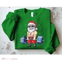 Fitness Christmas Santa Deadlift Gym Xmas  Sweatshirt thumb 2