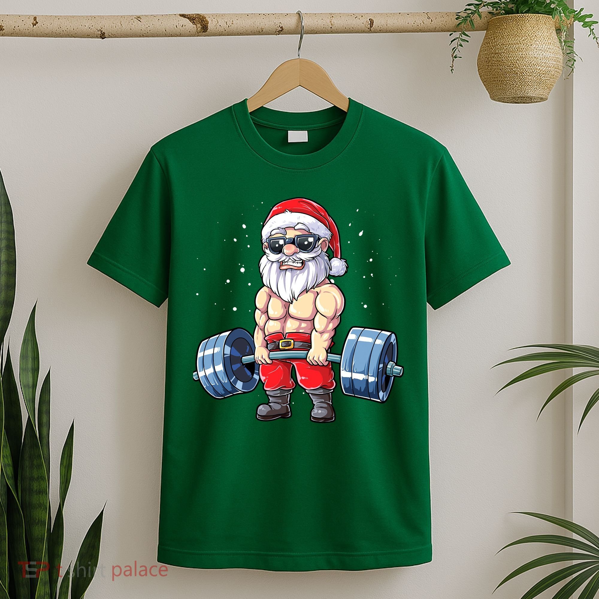 Fitness Christmas Santa Deadlift Gym Xmas  T-Shirt