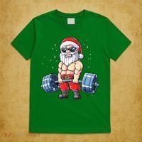 Fitness Christmas Santa Deadlift Gym Xmas  T-Shirt thumb 5