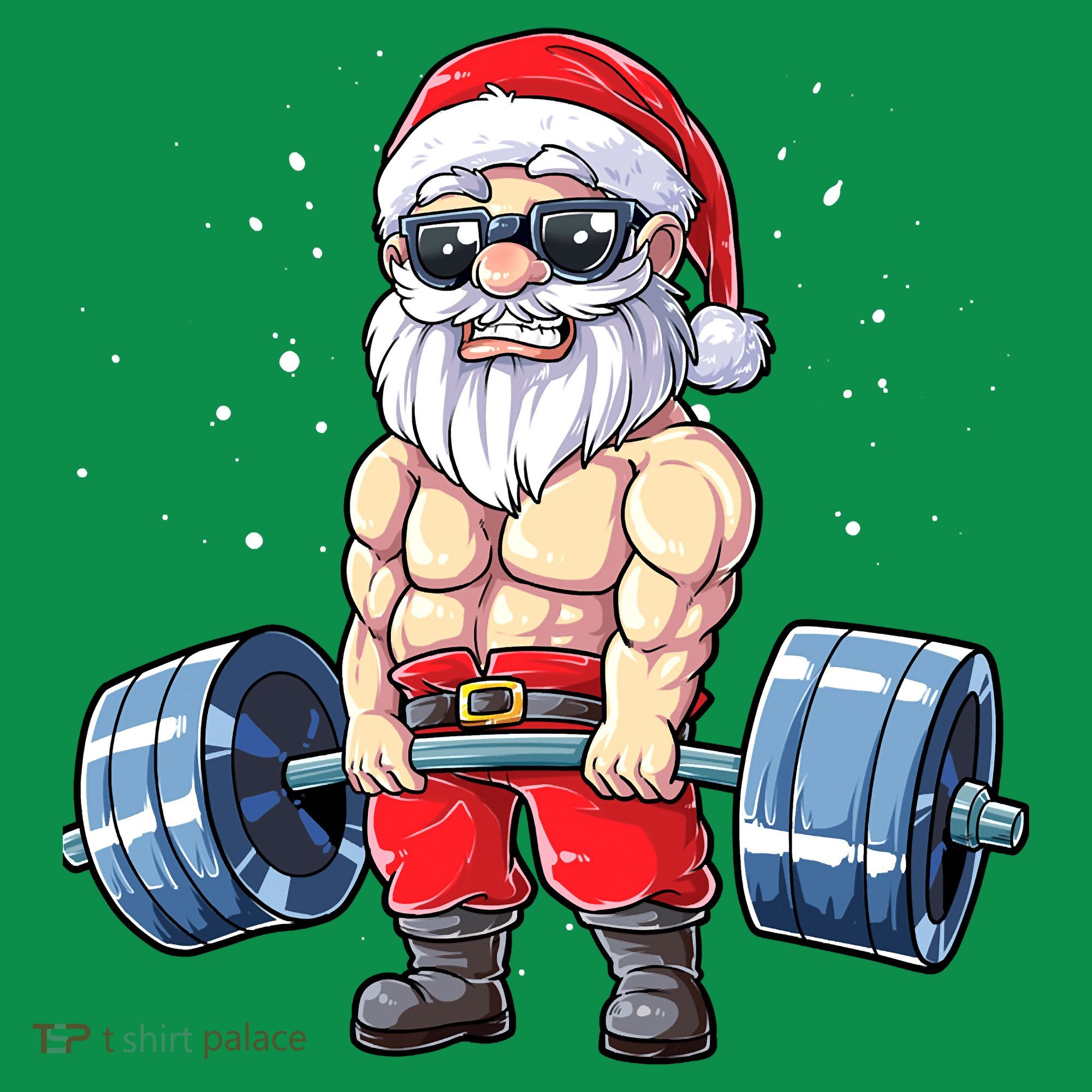 Fitness Christmas Santa Deadlift Gym Xmas  Coaster