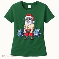 Fitness Christmas Santa Deadlift Gym Xmas  Women's T-Shirt thumb 0