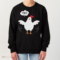 Funny Chicken Saying Moo But Guess What Chicken Moo Women's Sweatshirt thumb 0