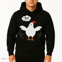 Funny Chicken Saying Moo But Guess What Chicken Moo Hoodie thumb 2