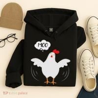 Funny Chicken Saying Moo But Guess What Chicken Moo Hoodie thumb 4