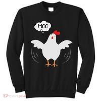 Funny Chicken Saying Moo But Guess What Chicken Moo Sweatshirt thumb 0