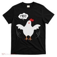 Funny Chicken Saying Moo But Guess What Chicken Moo T-Shirt thumb 0