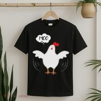 Funny Chicken Saying Moo But Guess What Chicken Moo T-Shirt thumb 2