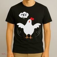 Funny Chicken Saying Moo But Guess What Chicken Moo T-Shirt thumb 3
