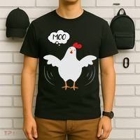 Funny Chicken Saying Moo But Guess What Chicken Moo T-Shirt thumb 6
