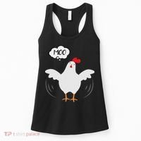 Funny Chicken Saying Moo But Guess What Chicken Moo Women's Tank Top thumb 0