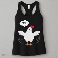Funny Chicken Saying Moo But Guess What Chicken Moo Women's Tank Top thumb 3