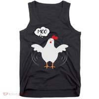 Funny Chicken Saying Moo But Guess What Chicken Moo Tank Top thumb 0