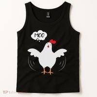 Funny Chicken Saying Moo But Guess What Chicken Moo Tank Top thumb 2