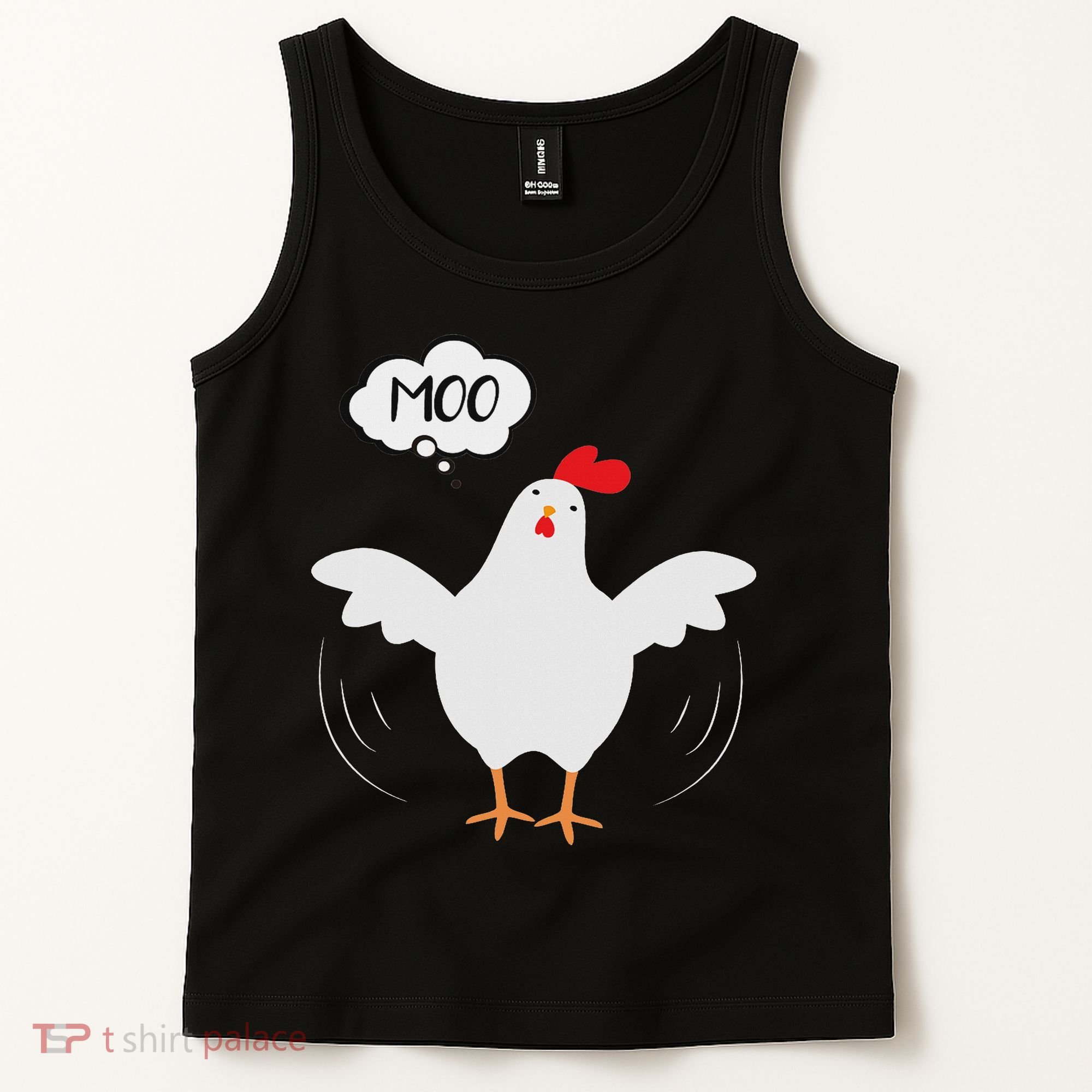 Funny Chicken Saying Moo But Guess What Chicken Moo Tank Top