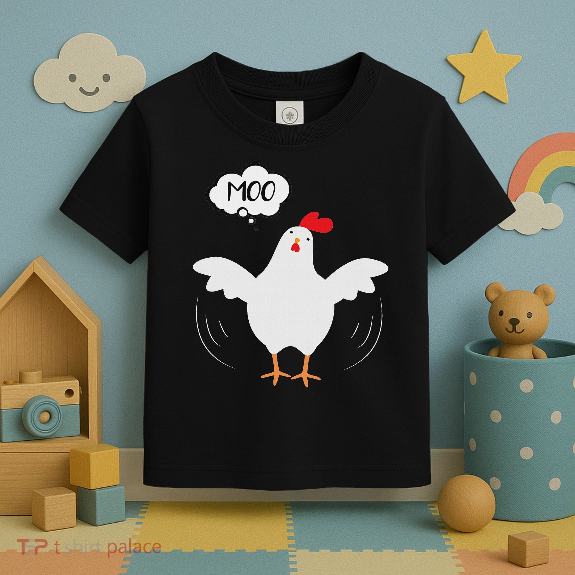 Funny Chicken Saying Moo But Guess What Chicken Moo Toddler T-Shirt
