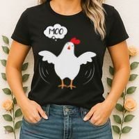Funny Chicken Saying Moo But Guess What Chicken Moo Women's T-Shirt thumb 2