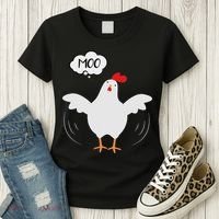Funny Chicken Saying Moo But Guess What Chicken Moo Women's T-Shirt thumb 3