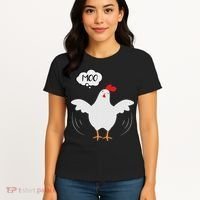 Funny Chicken Saying Moo But Guess What Chicken Moo Women's T-Shirt thumb 4