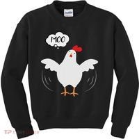 Funny Chicken Saying Moo But Guess What Chicken Moo Kids Sweatshirt thumb 0