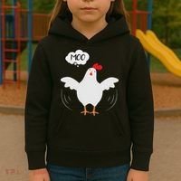 Funny Chicken Saying Moo But Guess What Chicken Moo Kids Hoodie thumb 3