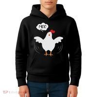 Funny Chicken Saying Moo But Guess What Chicken Moo Kids Hoodie thumb 4