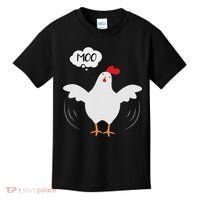 Funny Chicken Saying Moo But Guess What Chicken Moo Kids T-Shirt thumb 0