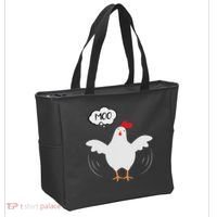 Funny Chicken Saying Moo But Guess What Chicken Moo Tote Bag thumb 2