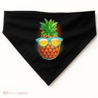 Funny Cool Summertime Pineapple USA-Made Doggie Bandana thumb 0