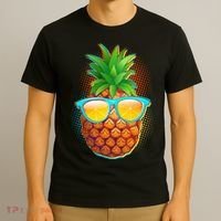 Funny Cool Summertime Pineapple T-Shirt thumb 3