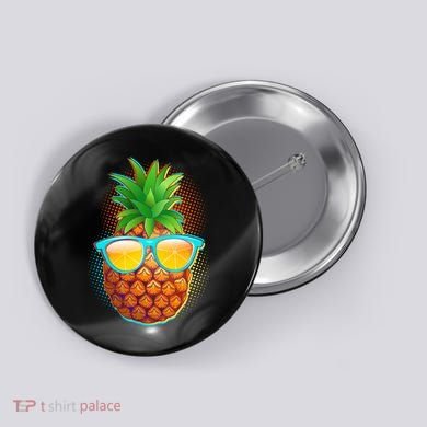 Funny Cool Summertime Pineapple Button
