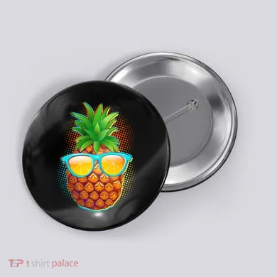 Funny Cool Summertime Pineapple Button