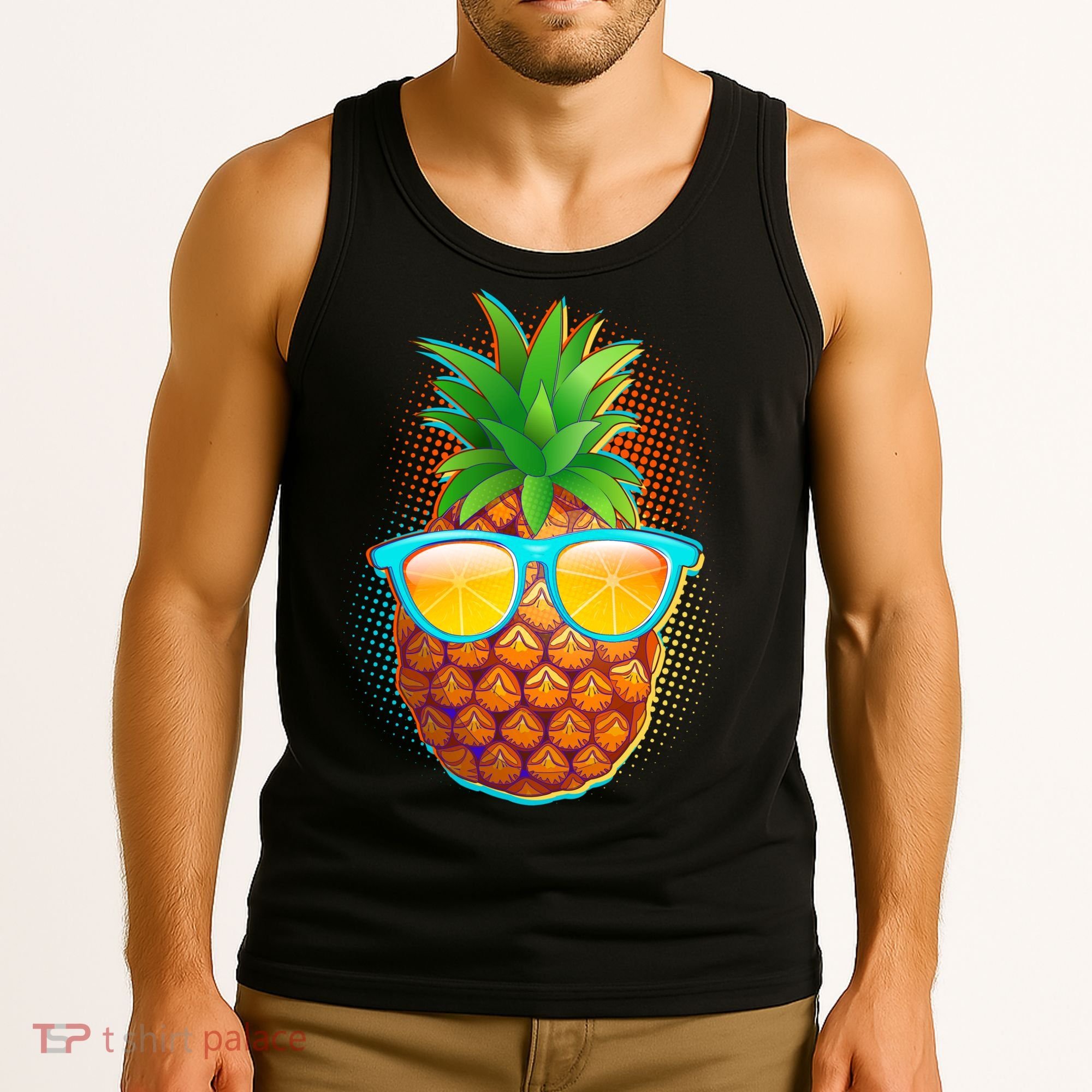 Funny Cool Summertime Pineapple Tank Top