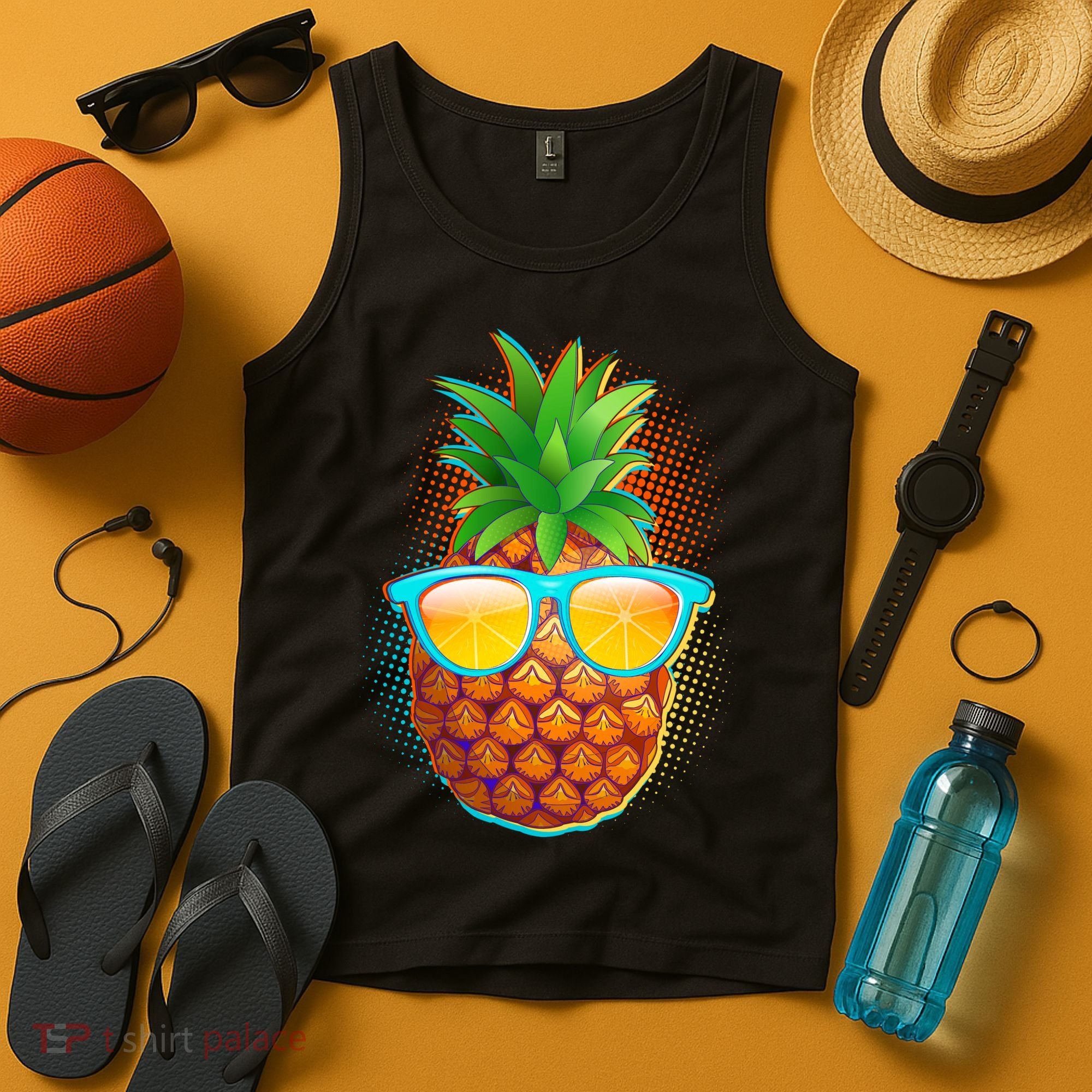 Funny Cool Summertime Pineapple Tank Top