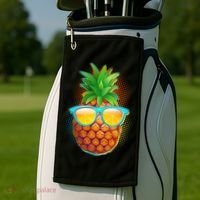 Funny Cool Summertime Pineapple Golf Towel thumb 2