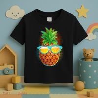 Funny Cool Summertime Pineapple Toddler T-Shirt thumb 3