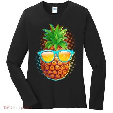 Funny Cool Summertime Pineapple Women's Long Sleeve Shirt