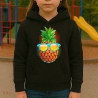 Funny Cool Summertime Pineapple Kids Hoodie thumb 3