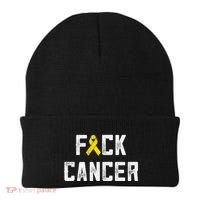 Fck Cancer Sarcoma Cancer Awareness Gift Bone Cancer Chemo Gift Beanie thumb 0