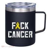 Fck Cancer Sarcoma Cancer Awareness Gift Bone Cancer Chemo Gift 12oz Stainless Steel Coffee Mug thumb 0
