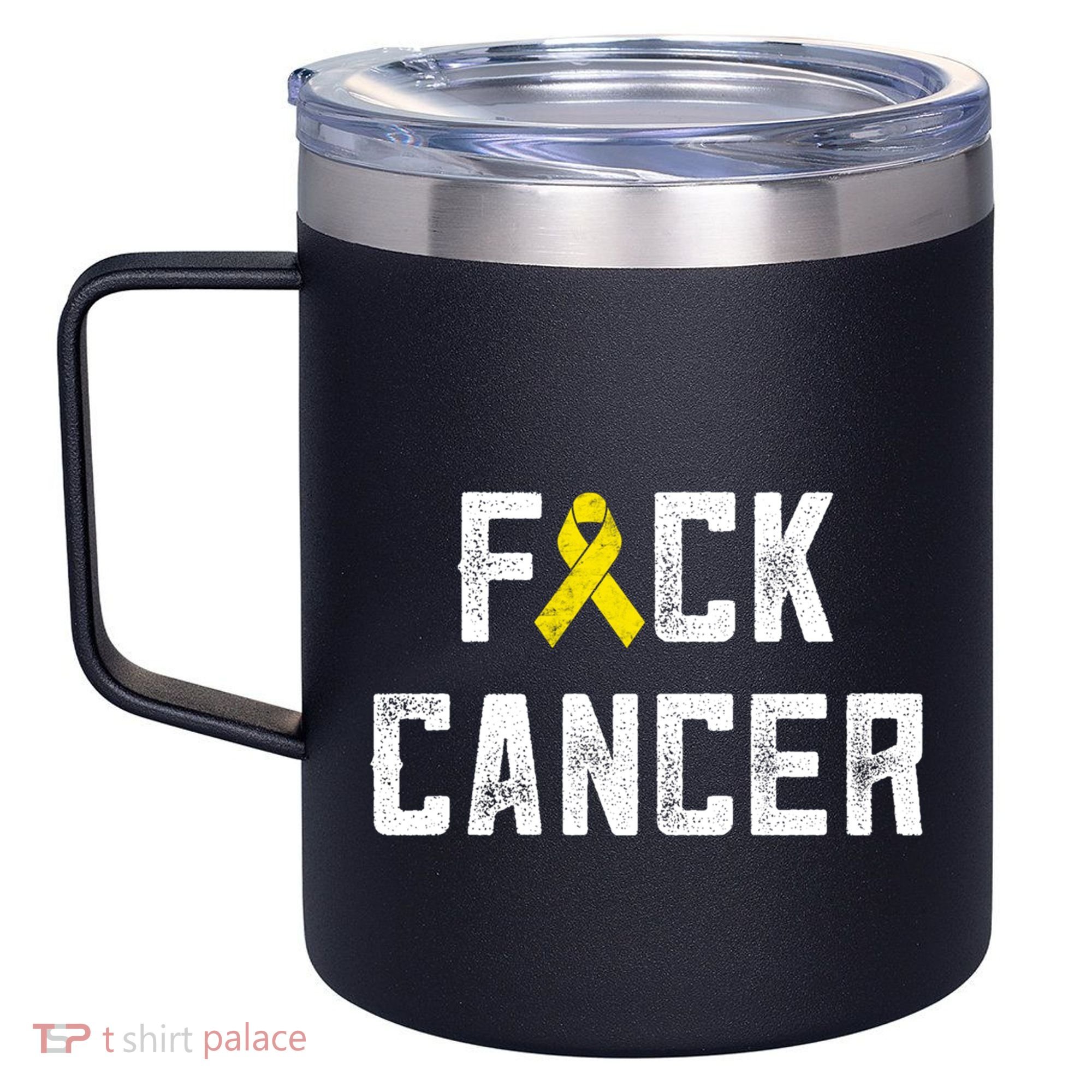 Fck Cancer Sarcoma Cancer Awareness Gift Bone Cancer Chemo Gift 12oz Stainless Steel Coffee Mug