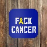 Fck Cancer Sarcoma Cancer Awareness Gift Bone Cancer Chemo Gift Coaster thumb 0