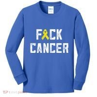 Fck Cancer Sarcoma Cancer Awareness Gift Bone Cancer Chemo Gift Kids Long Sleeve Shirt thumb 0