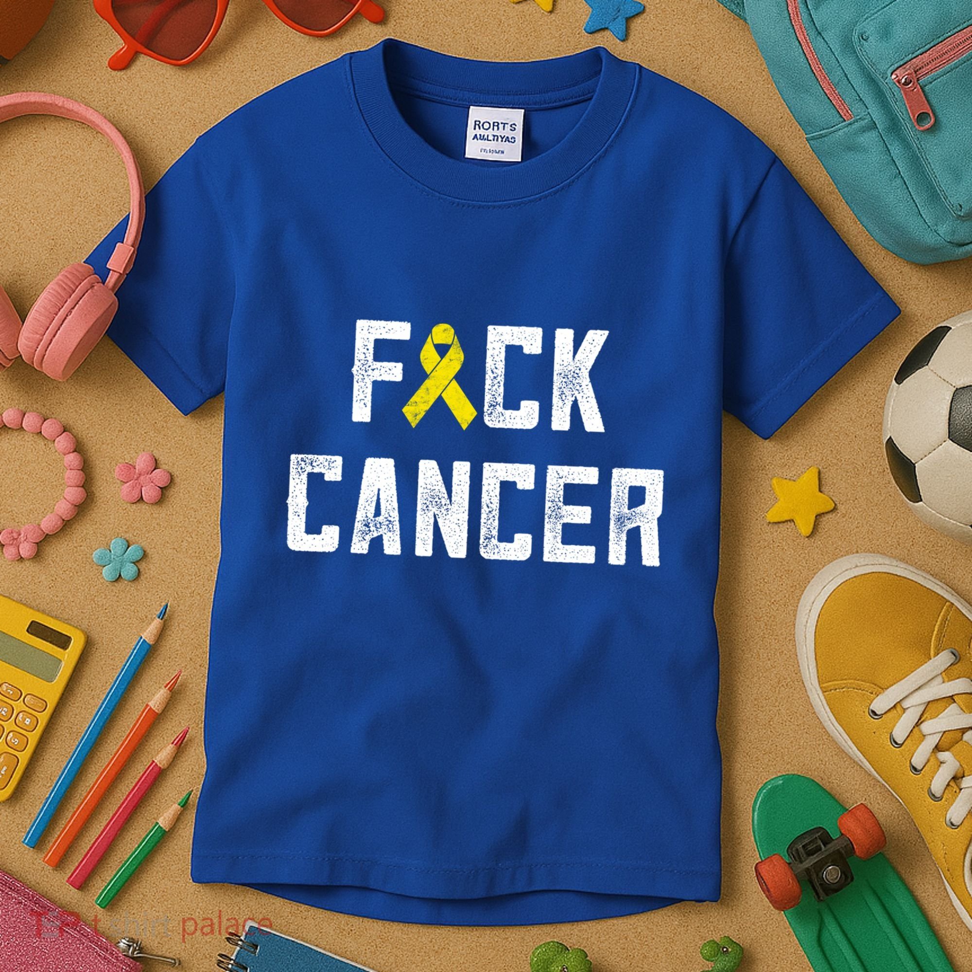 Fck Cancer Sarcoma Cancer Awareness Gift Bone Cancer Chemo Gift Kids T-Shirt