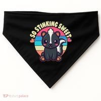 Funny Cute Skunk So Stinking Sweet USA-Made Doggie Bandana thumb 0